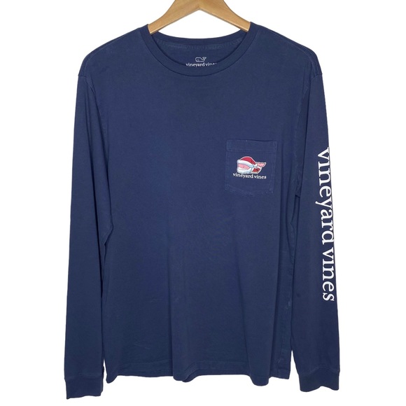 Vineyard Vines Long-Sleeve Mr. Claus Whale Pocket T-Shirt - Picture 6 of 6
